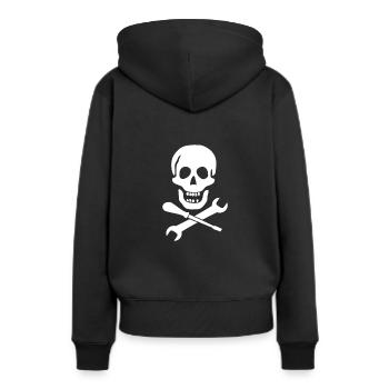 Outil clé artisan - Sweat à capuche Premium bio Femme - noir - Dos - Julia (174cm)