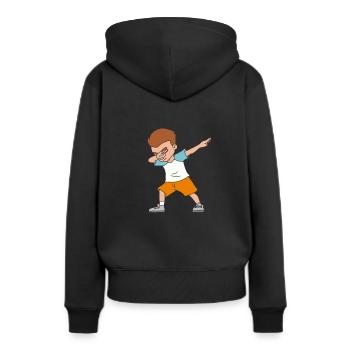 Tamponner garçon - Sweat à capuche Premium bio Femme - noir - Dos - Julia (174cm)