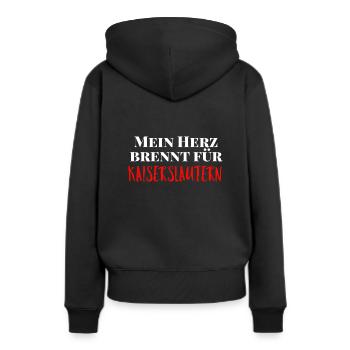 Kaiserslautern - Frauen Premium Bio Hoodie - Schwarz - Hinten - Julia (174cm)
