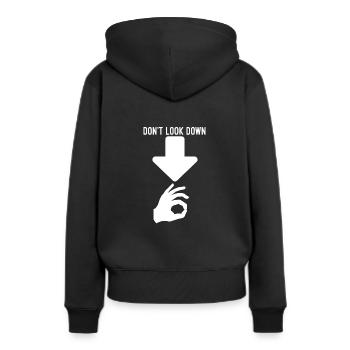 Finger reingeschaut lustige Sprüche - Frauen Premium Bio Hoodie - Schwarz - Hinten - Julia (174cm)