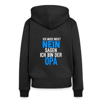 Opa - Frauen Premium Bio Hoodie - Schwarz - Hinten - Julia (174cm)