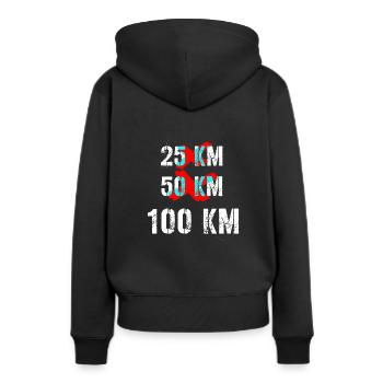 100 km de randonnée pédestre - Sweat à capuche Premium bio Femme - noir - Dos - Julia (174cm)