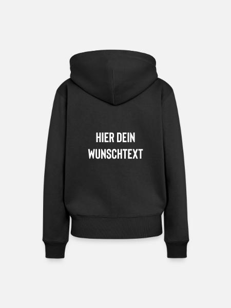 Wunschtext zum selbst drucken - Frauen Premium Bio Hoodie - Schwarz