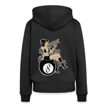 Pin-up fille - Sweat à capuche Premium bio Femme - noir - Dos - Julia (174cm)