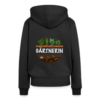 Gärtnerin Topfpflanzen für die Gartenarbeit - Frauen Premium Bio Hoodie - Schwarz - Hinten - Julia (174cm)