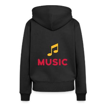 ★ Les couleurs de conception peuvent être modifiées ★ Musique (Remarque) - Sweat à capuche Premium bio Femme - noir - Dos - Julia (174cm)