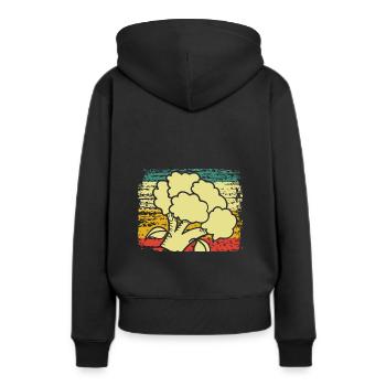 Brokkoli - Frauen Premium Bio Hoodie - Schwarz - Hinten - Julia (174cm)