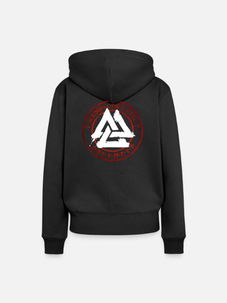 Walhalla - Walknut - Nordisch - Runen - Frauen Premium Bio Hoodie - Schwarz