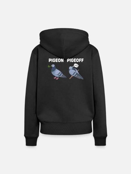 Lustige Tiere Pigeon Taube - Frauen Premium Bio Hoodie - Schwarz