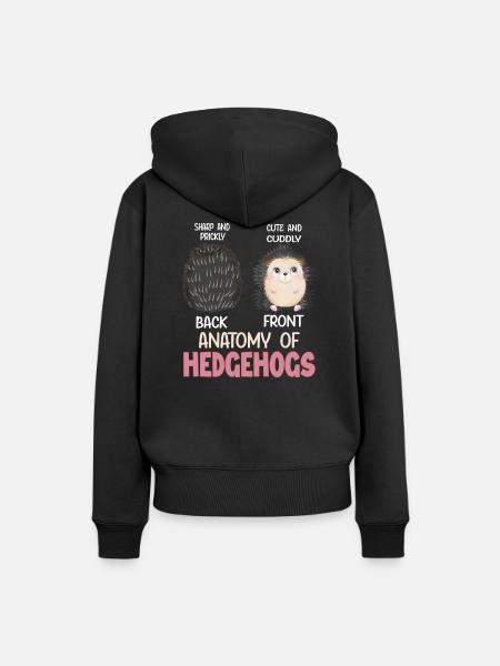 Anatomie des Igel - Frauen Premium Bio Hoodie - Schwarz