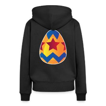 Œuf de Pâques - Sweat à capuche Premium bio Femme - noir - Dos - Julia (174cm)