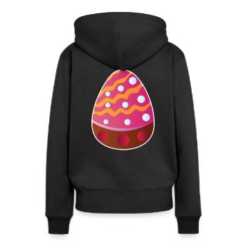 Pâques Oeufs de Pâques - Sweat à capuche Premium bio Femme - noir - Dos - Julia (174cm)