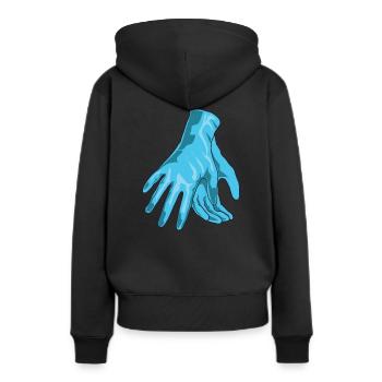 Handschuhe OP Arzt - Frauen Premium Bio Hoodie - Schwarz - Hinten - Julia (174cm)