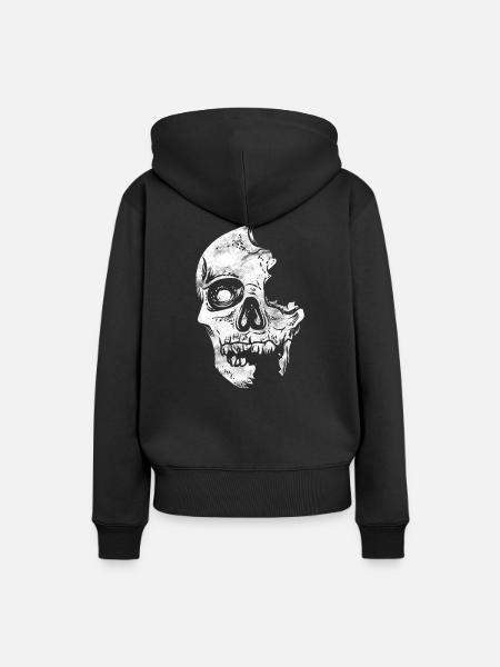 Totenkopf Schädel - Frauen Premium Bio Hoodie - Schwarz