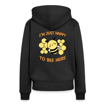 Biene Bienchen Imker - Frauen Premium Bio Hoodie - Schwarz - Hinten - Julia (174cm)