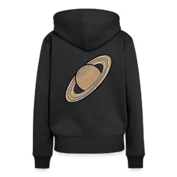 Planète du système solaire Saturne - Sweat à capuche Premium bio Femme - noir - Dos - Julia (174cm)