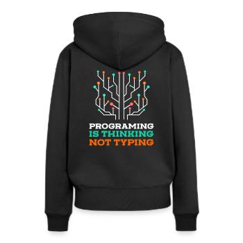 Programmer Coder Nerd - Women’s Premium Organic Hoodie - black - Back - Julia (174cm)