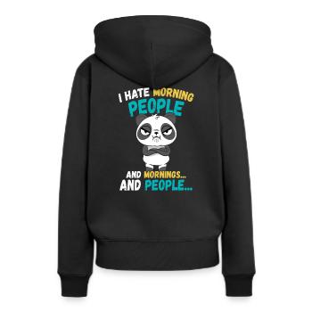 Panda Lustige Tiere Sprüche - Frauen Premium Bio Hoodie - Schwarz - Hinten - Julia (174cm)