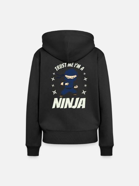 Ich bin ein Ninja - Frauen Premium Bio Hoodie - Schwarz