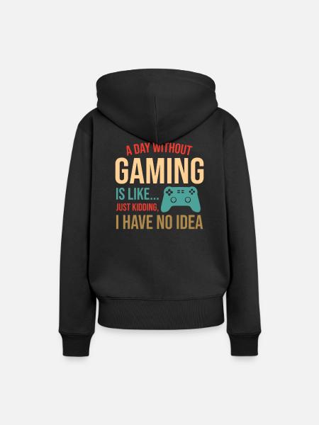 Gamer Zocken Zocker - Frauen Premium Bio Hoodie - Schwarz