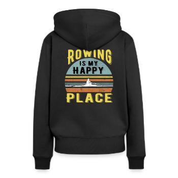 Bateau à rames - Sweat à capuche Premium bio Femme - noir - Dos - Julia (174cm)