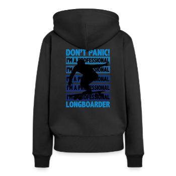 Longboard - Sweat à capuche Premium bio Femme - noir - Dos - Julia (174cm)