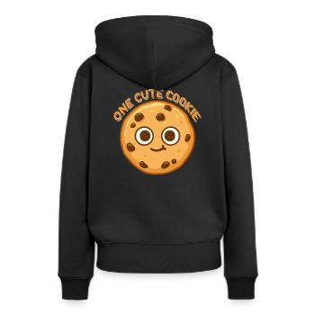 Biscuit - Sweat à capuche Premium bio Femme - noir - Dos - Julia (174cm)