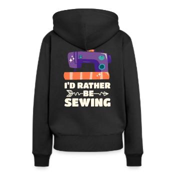 Couture Couture - Sweat à capuche Premium bio Femme - noir - Dos - Julia (174cm)