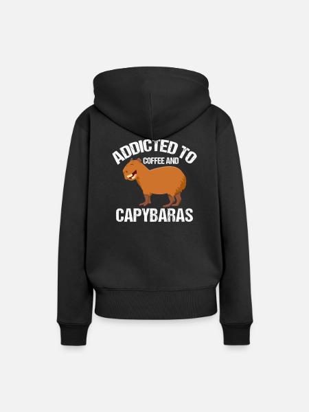 Capybara - Frauen Premium Bio Hoodie - Schwarz