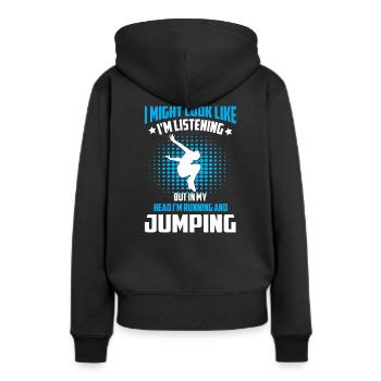 Parkour Freerunning - Sweat à capuche Premium bio Femme - noir - Dos - Julia (174cm)