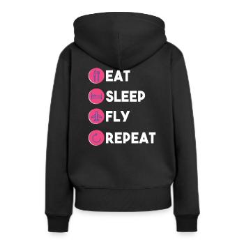 Pilote - Sweat à capuche Premium bio Femme - noir - Dos - Julia (174cm)