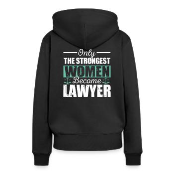Anwalt - Frauen Premium Bio Hoodie - Schwarz - Hinten - Julia (174cm)