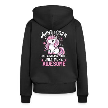 Tante, Tante, Licorne - Sweat à capuche Premium bio Femme - noir - Dos - Julia (174cm)