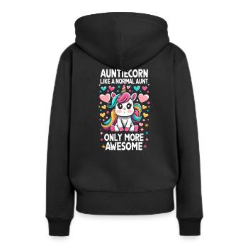 Tante, Tante, Licorne - Sweat à capuche Premium bio Femme - noir - Dos - Julia (174cm)