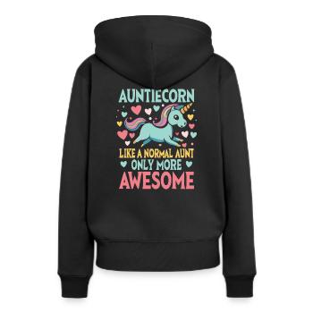 Tante, Tante, Licorne - Sweat à capuche Premium bio Femme - noir - Dos - Julia (174cm)