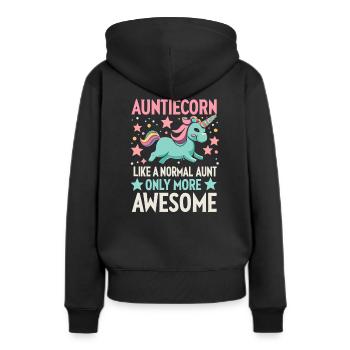 Tante, Tante, Licorne - Sweat à capuche Premium bio Femme - noir - Dos - Julia (174cm)