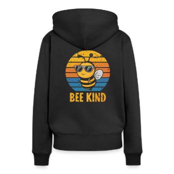 Bee Kind Biene Bienchen - Frauen Premium Bio Hoodie - Schwarz - Hinten - Julia (174cm)