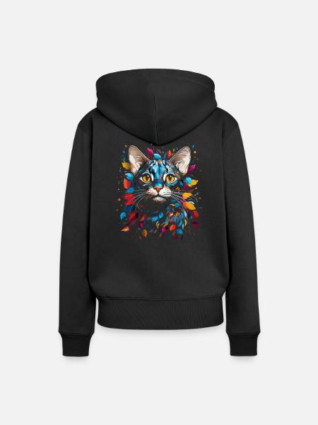 Bengal Katze - Frauen Premium Bio Hoodie - Schwarz