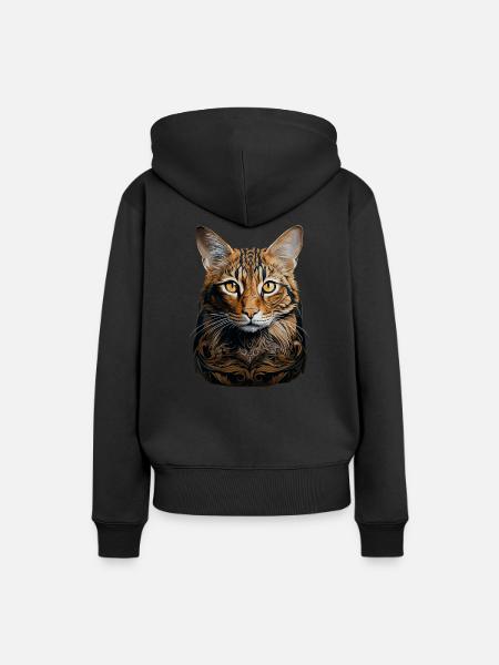 Bengal Katze - Frauen Premium Bio Hoodie - Schwarz