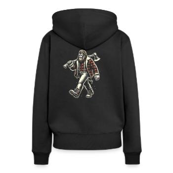 Holzfäller Forstwirt Bigfoot - Frauen Premium Bio Hoodie - Schwarz - Hinten - Julia (174cm)