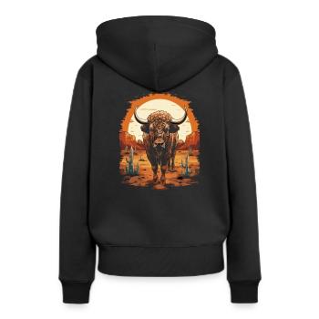 Bison - Sweat à capuche Premium bio Femme - noir - Dos - Julia (174cm)