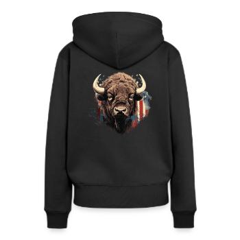 Bison - Sweat à capuche Premium bio Femme - noir - Dos - Julia (174cm)