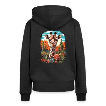 Chameau - Sweat à capuche Premium bio Femme - noir - Dos - Julia (174cm)