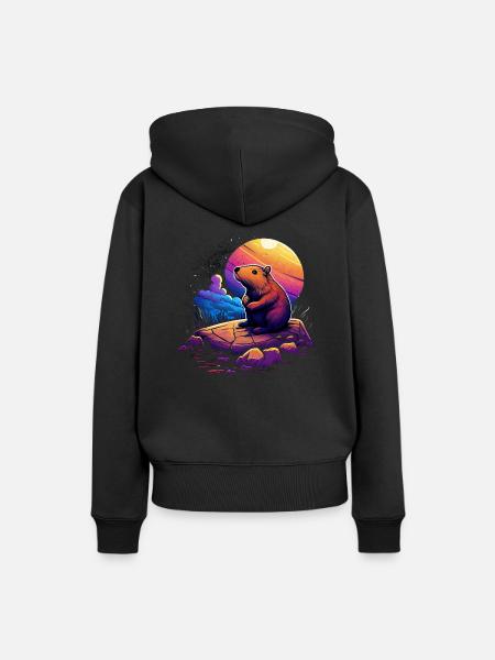 Wasserschwein - Frauen Premium Bio Hoodie - Schwarz