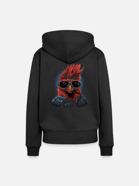 Rotkardinal Kardinal Vogel - Frauen Premium Bio Hoodie - Schwarz