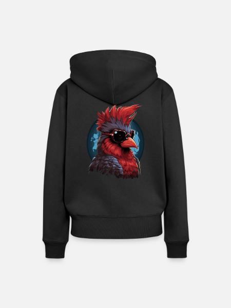 Kardinal Vogel Rotkardinal - Frauen Premium Bio Hoodie - Schwarz