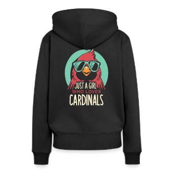Juste une fille qui aime le cardinal Vogel cardinal rouge - Sweat à capuche Premium bio Femme - noir - Dos - Julia (174cm)