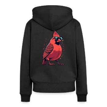 Cardinal Vogel Cardinal Rouge - Sweat à capuche Premium bio Femme - noir - Dos - Julia (174cm)