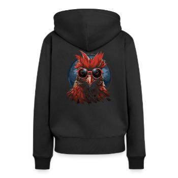 Cardinal Vogel Cardinal Rouge - Sweat à capuche Premium bio Femme - noir - Dos - Julia (174cm)