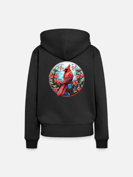 Rotkardinal Kardinal Vogel - Frauen Premium Bio Hoodie - Schwarz